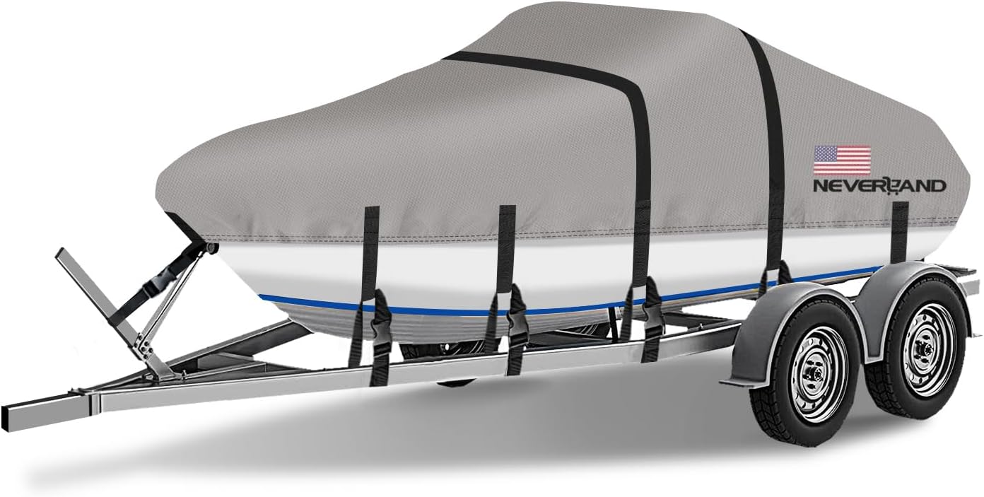 Waterproof Boat Cover 17-19 ft for Bass, V-Hull, and Tri-Hull