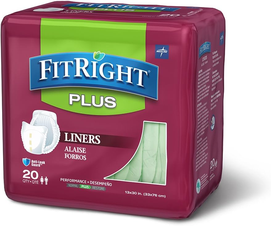 Medline FitRight Plus Liners - Maximum Absorbency - 80 Count