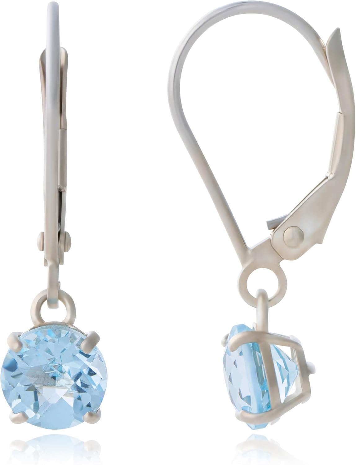 925 Sterling Silver Aquamarine Dangle Earrings for Women