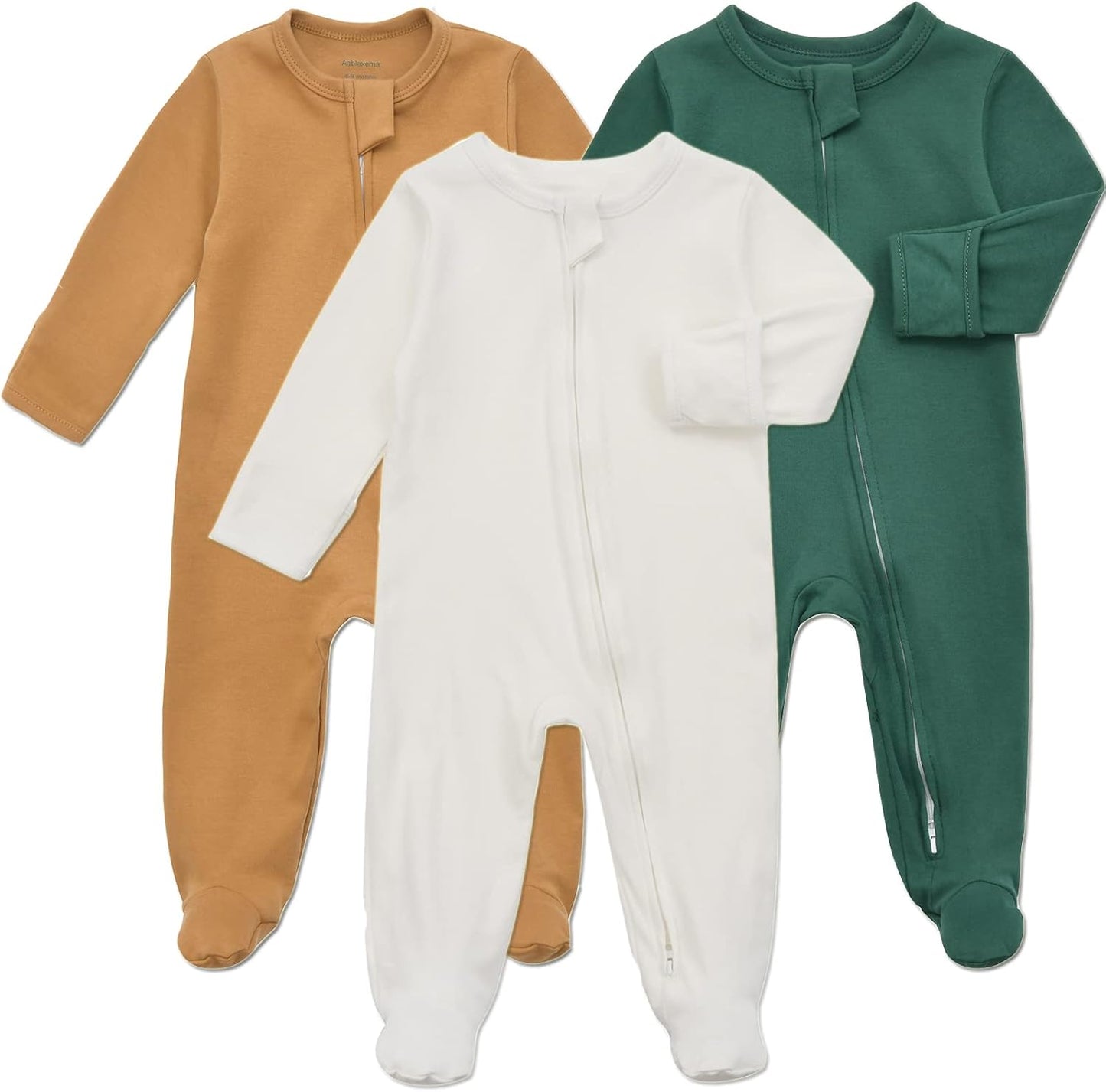 Aablexema Baby Footie Pajama with Mitten Cuffs for Comfort