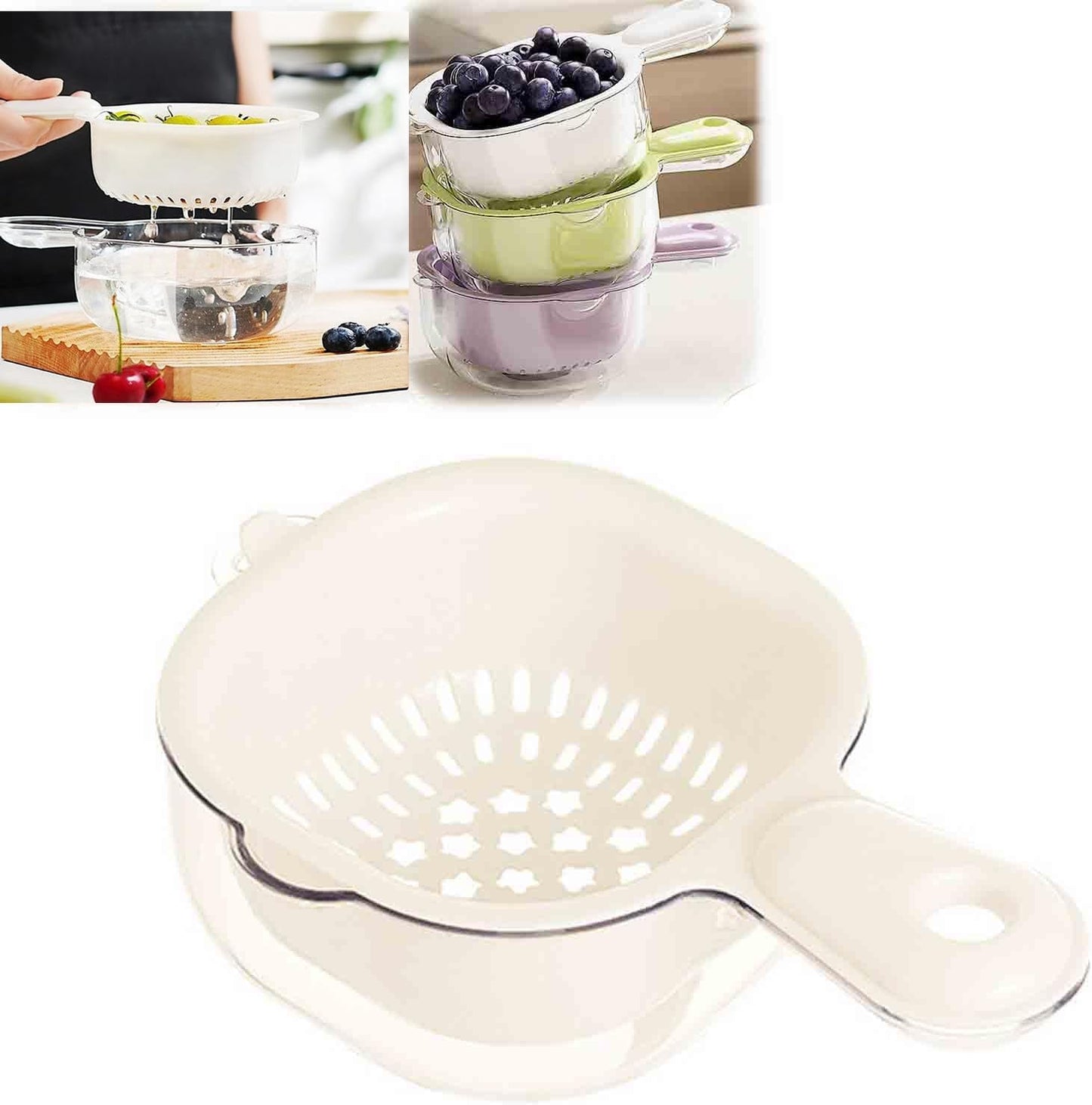 Dual-Layer Draining Basket - Portable & Dishwasher Safe