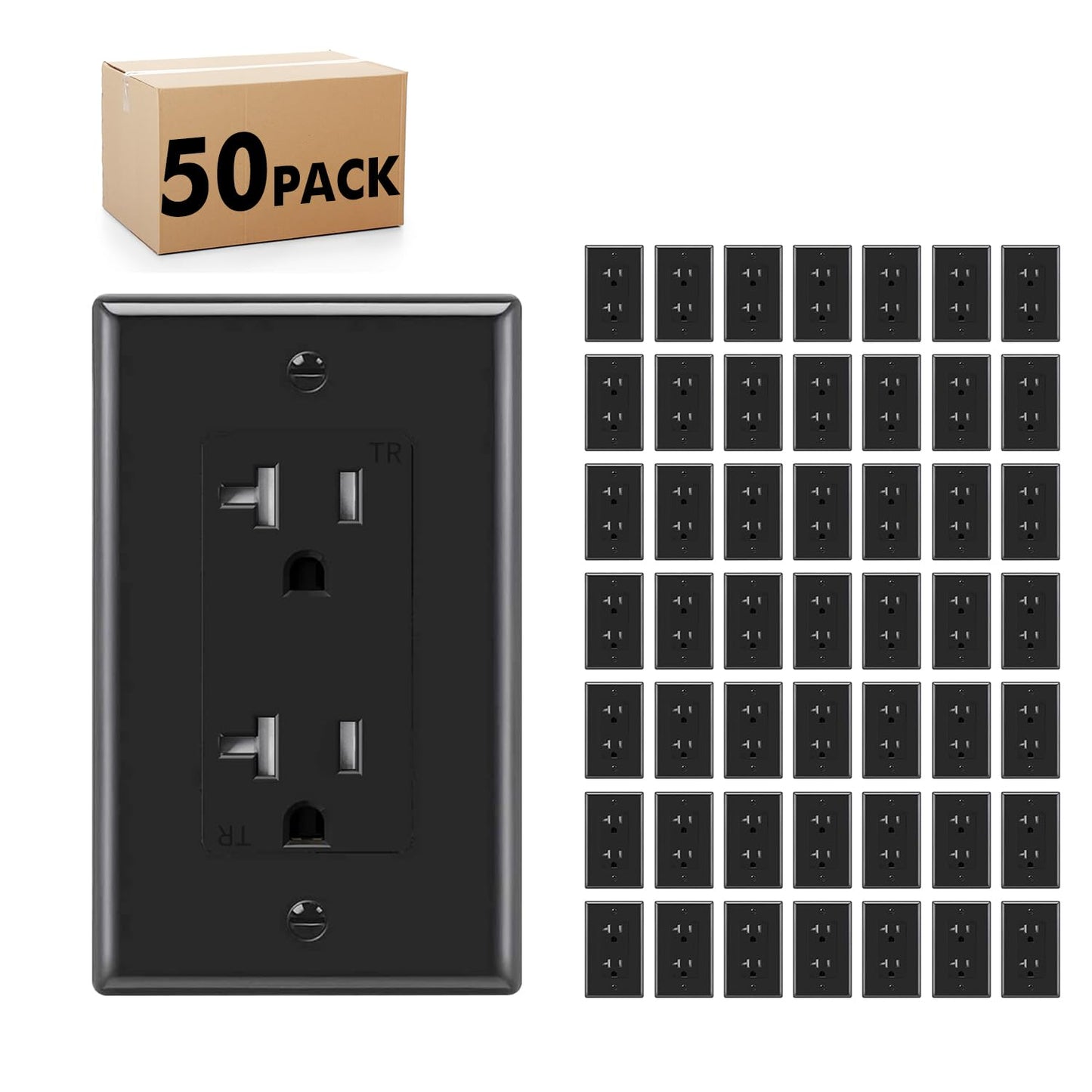 Micmi Decorator Receptacle Outlet - Tamper Resistant 20Amp Pack