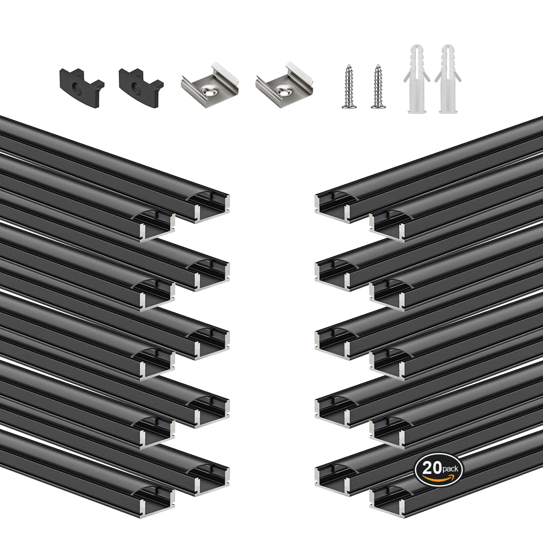 U-Shaped Black LED Aluminum Channel System for Strip Lights