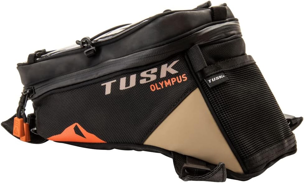 TUSK Olympus Tank Bag Small Black/Tan for Adventure Riding