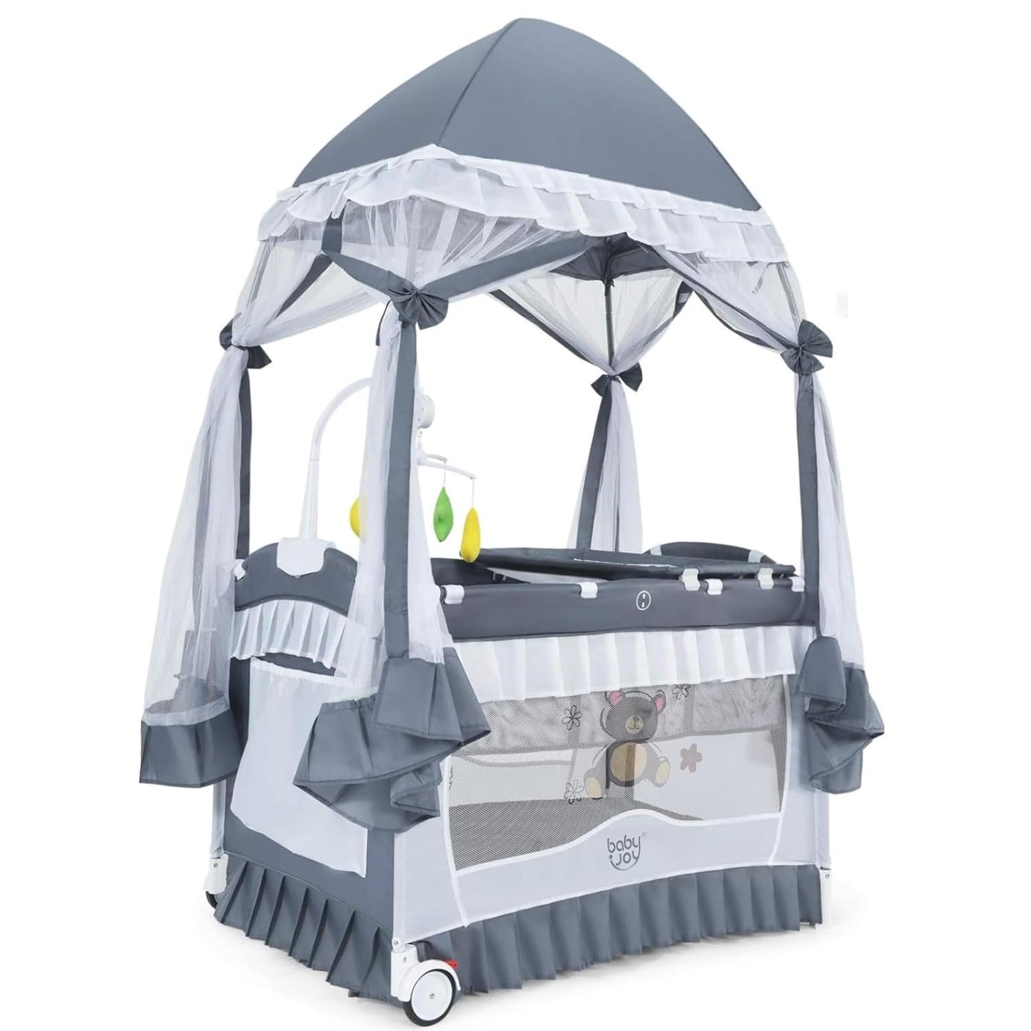 4 in 1 Pack and Play with Canopy for Baby Joyful Moments