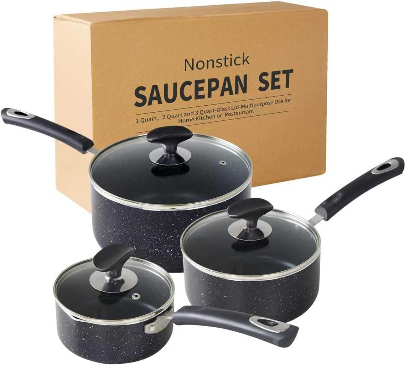Nonstick Saucepan Set with Lid for Easy Cooking and Cleanup