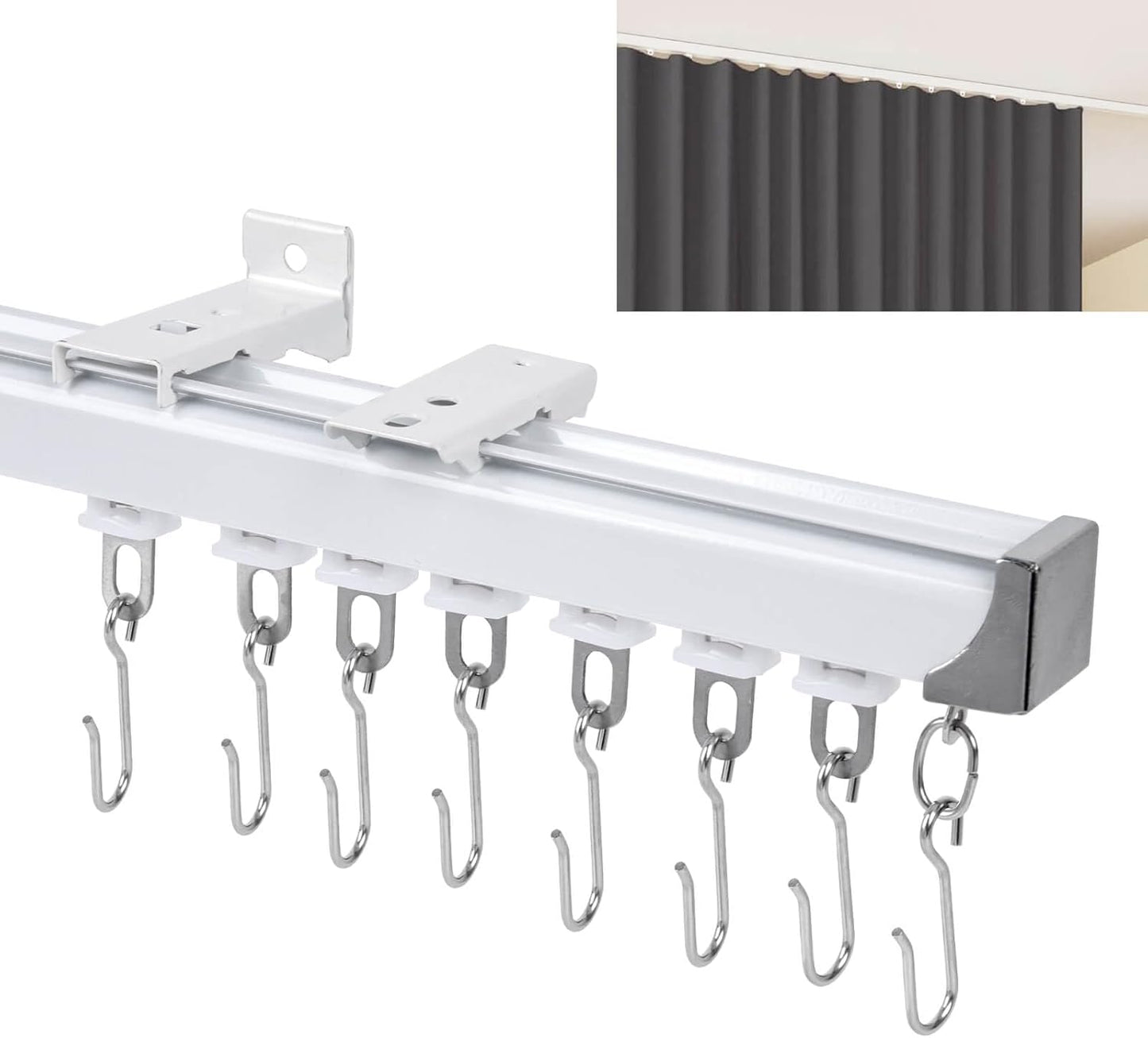 HOMEEZ Flexible Ceiling Curtain Track - Easy Privacy & Style!