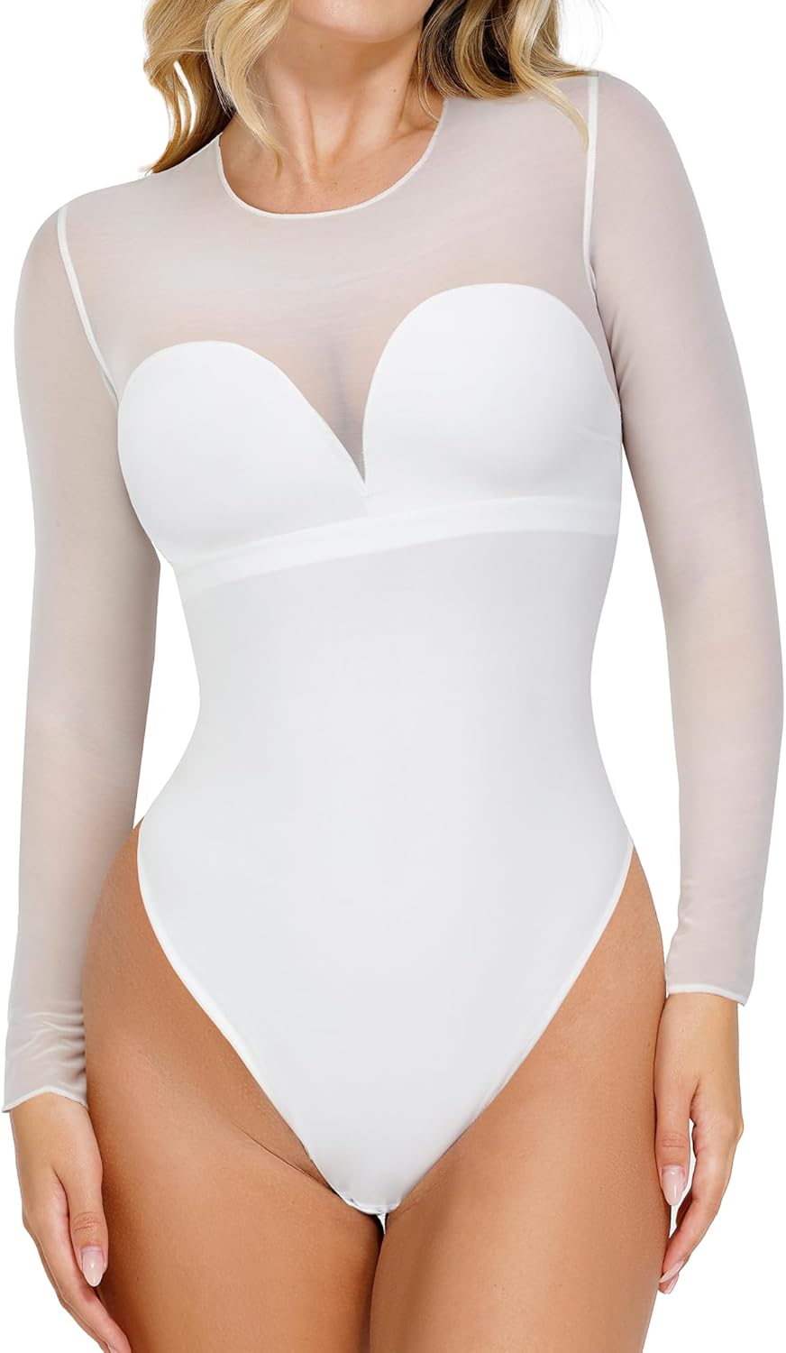 Popilush Long Sleeve Body Suits for Women with Tummy Control
