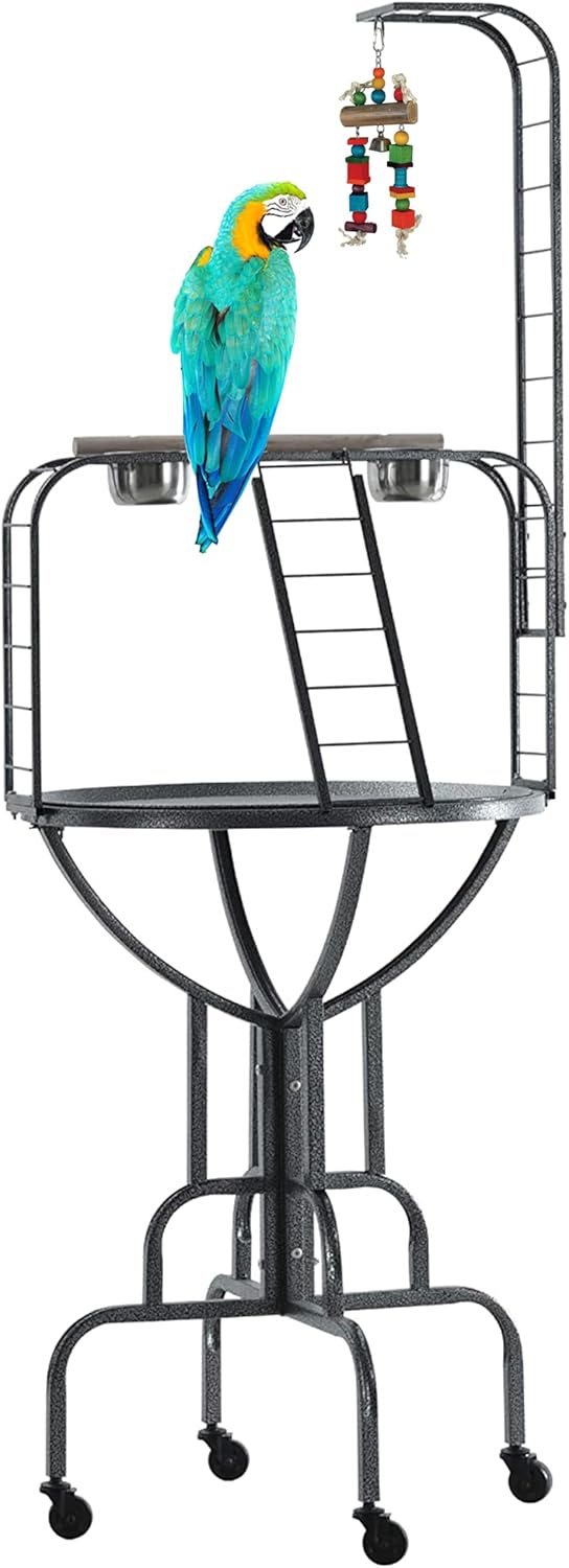 Large Elegant Durable Parrot Bird Play Gym with Rolling Stand