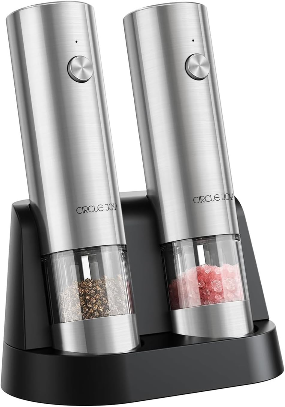 CIRCLE JOY Electric Salt and Pepper Grinder Set for Easy Use