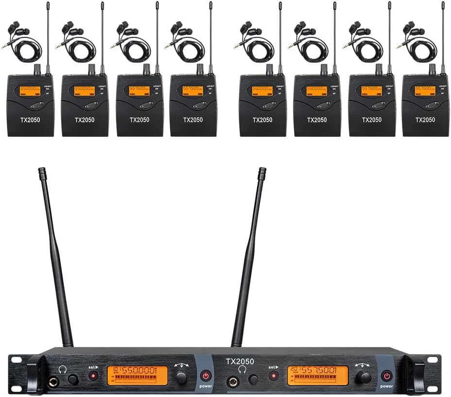 8 Bodypacks Wireless In Ear Monitor System for Musicians and Bands