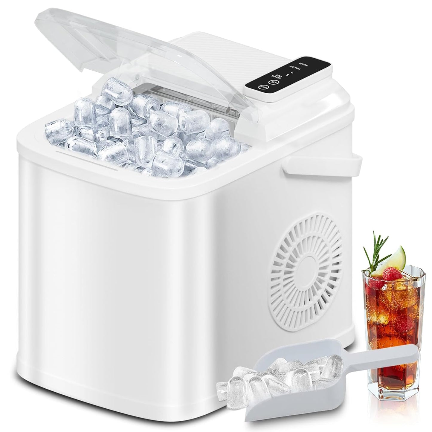 Portable Countertop Ice Maker Produces 26LBS of Ice Daily