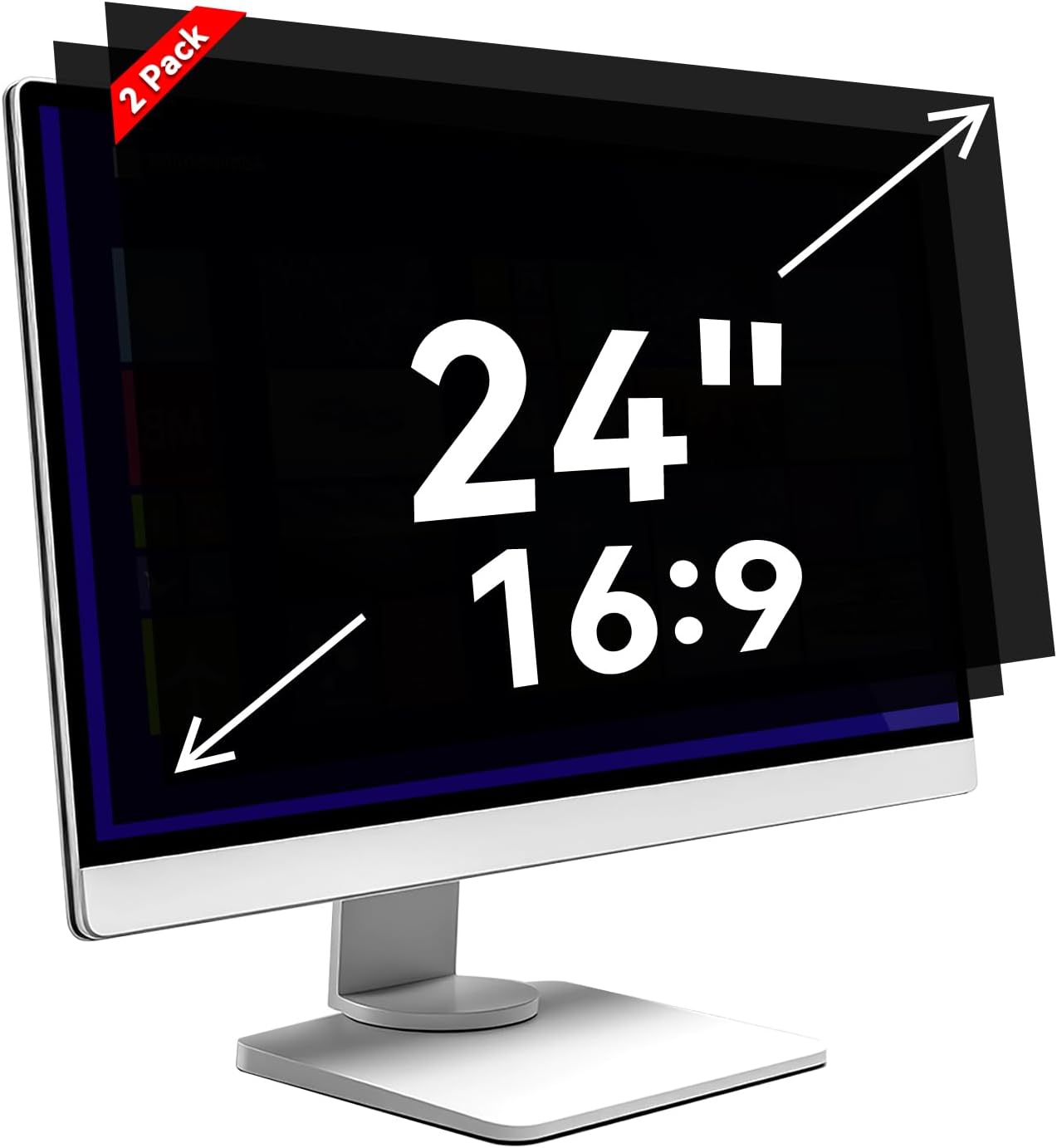 24 Privacy Screen Protector - Anti Glare & Blue Light Filter (2 PACK)