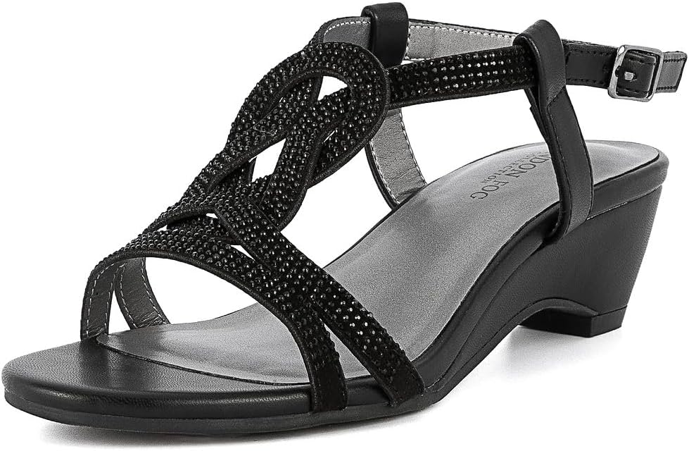 LONDON FOG Womens Macey Demi-Wedge Dress Sandals for Style