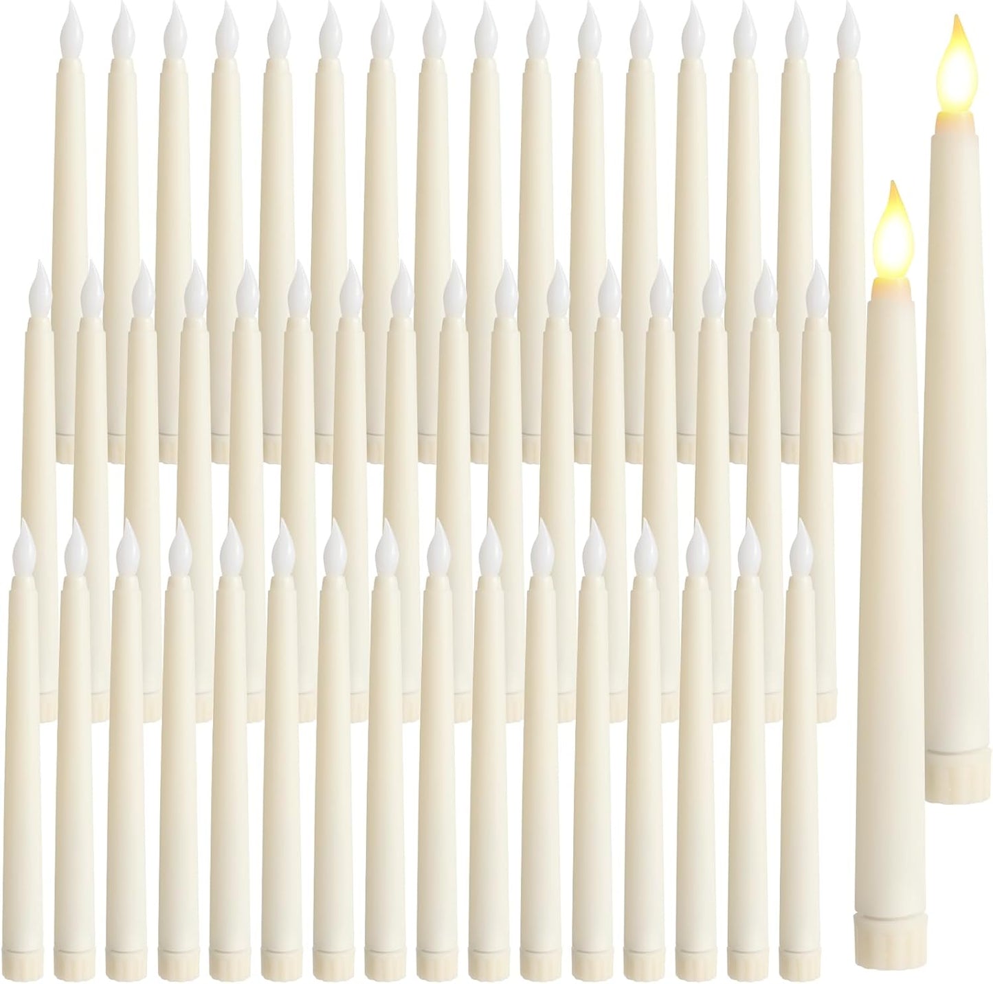 Flameless Flicker Taper Candles for Home Decor and Events