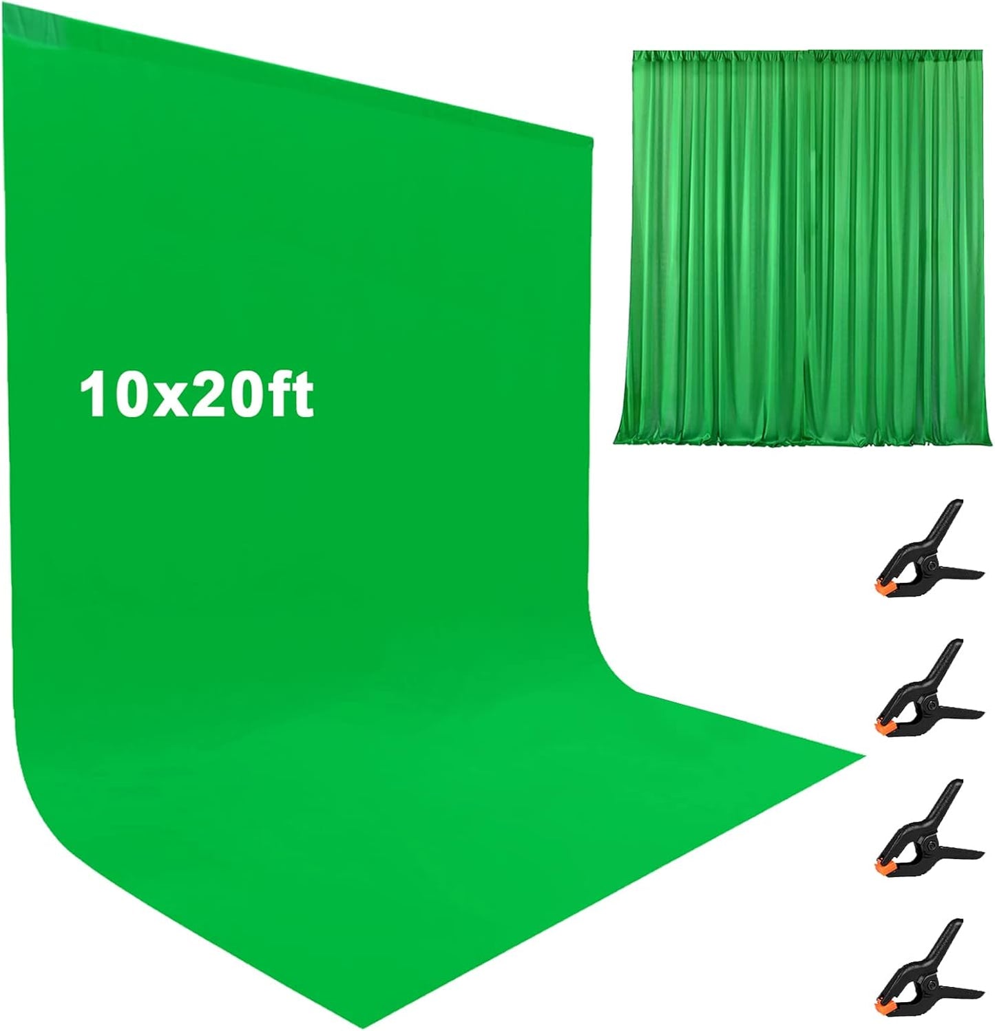 10X20ft Large Green Screen Backdrop for Photography and More