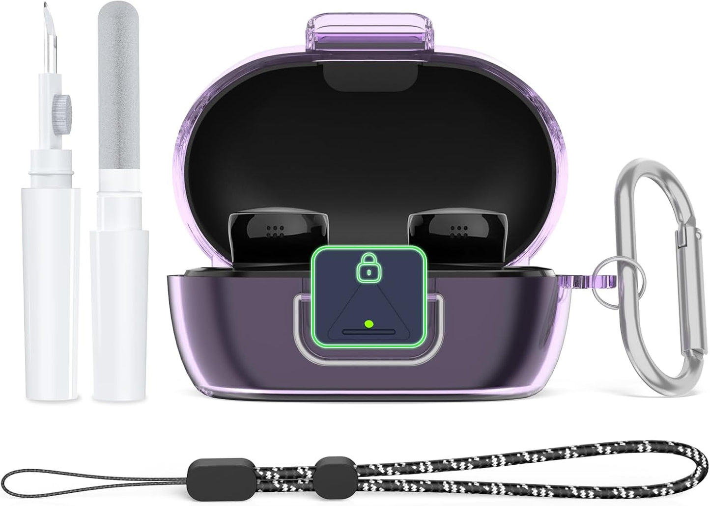 Clear Purple Shockproof Case for Bose Earbuds