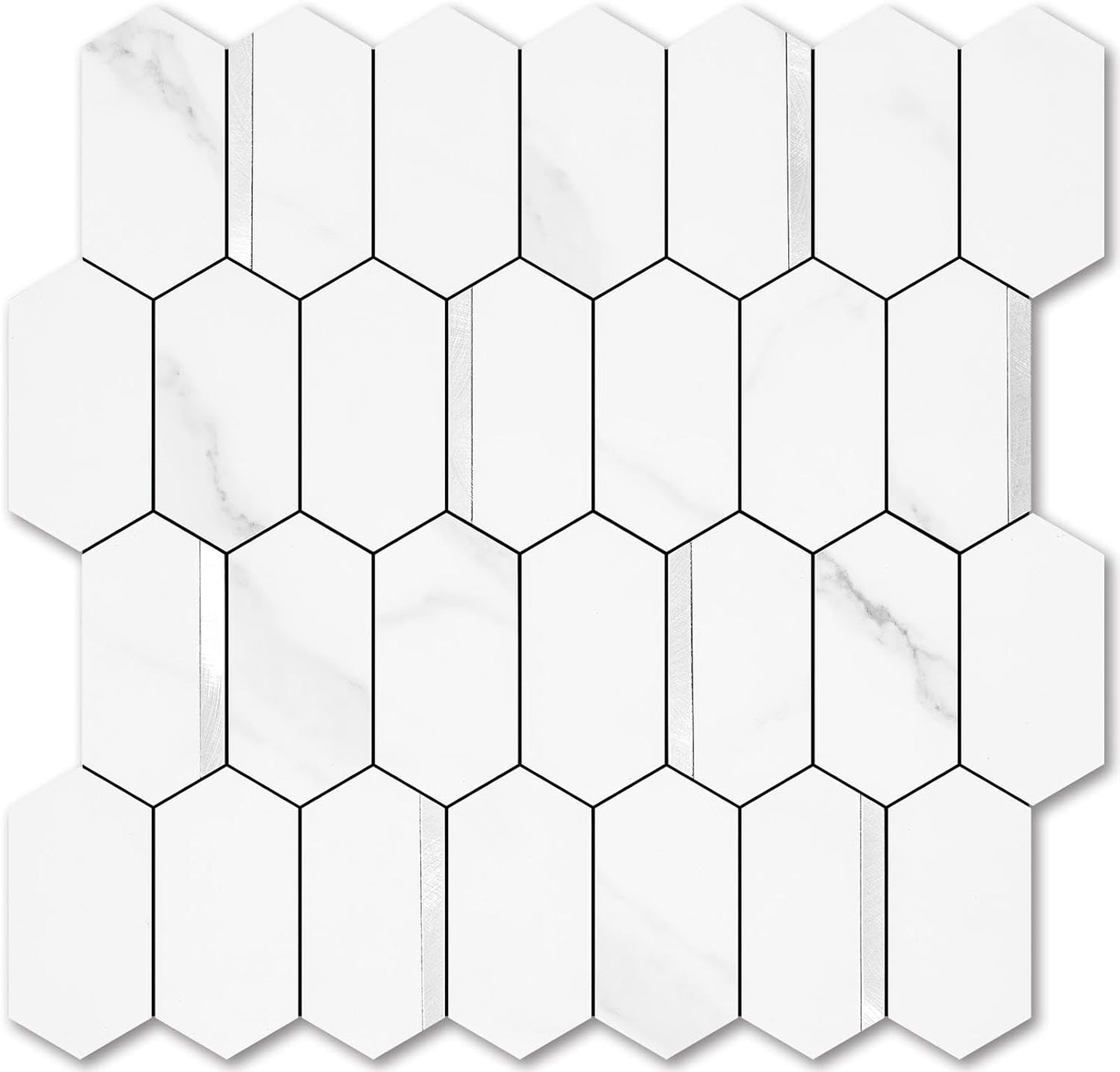 Vamos Tile Long Hexagon Peel and Stick Backsplash for Home