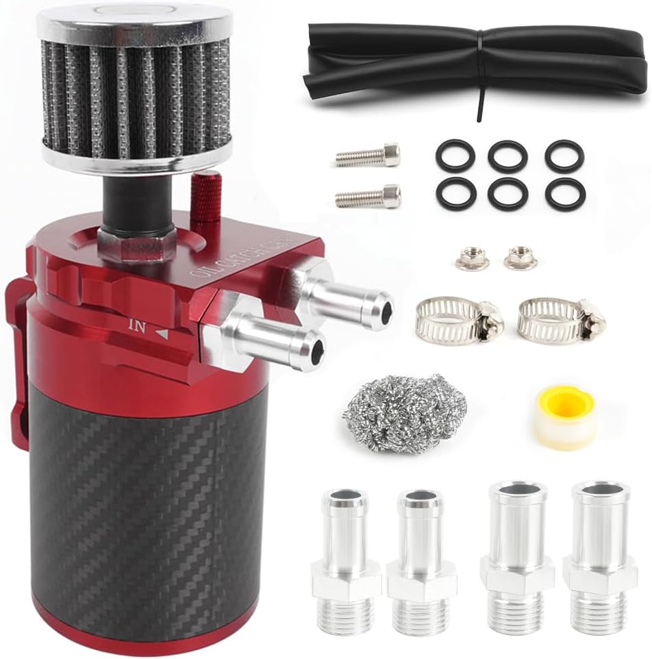 Muge Racing Carbon Fiber Oil Catch Can Tank Kit for Cars