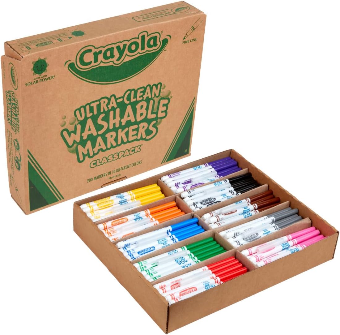 Crayola Ultra Clean Washable Markers Classpack for Classrooms