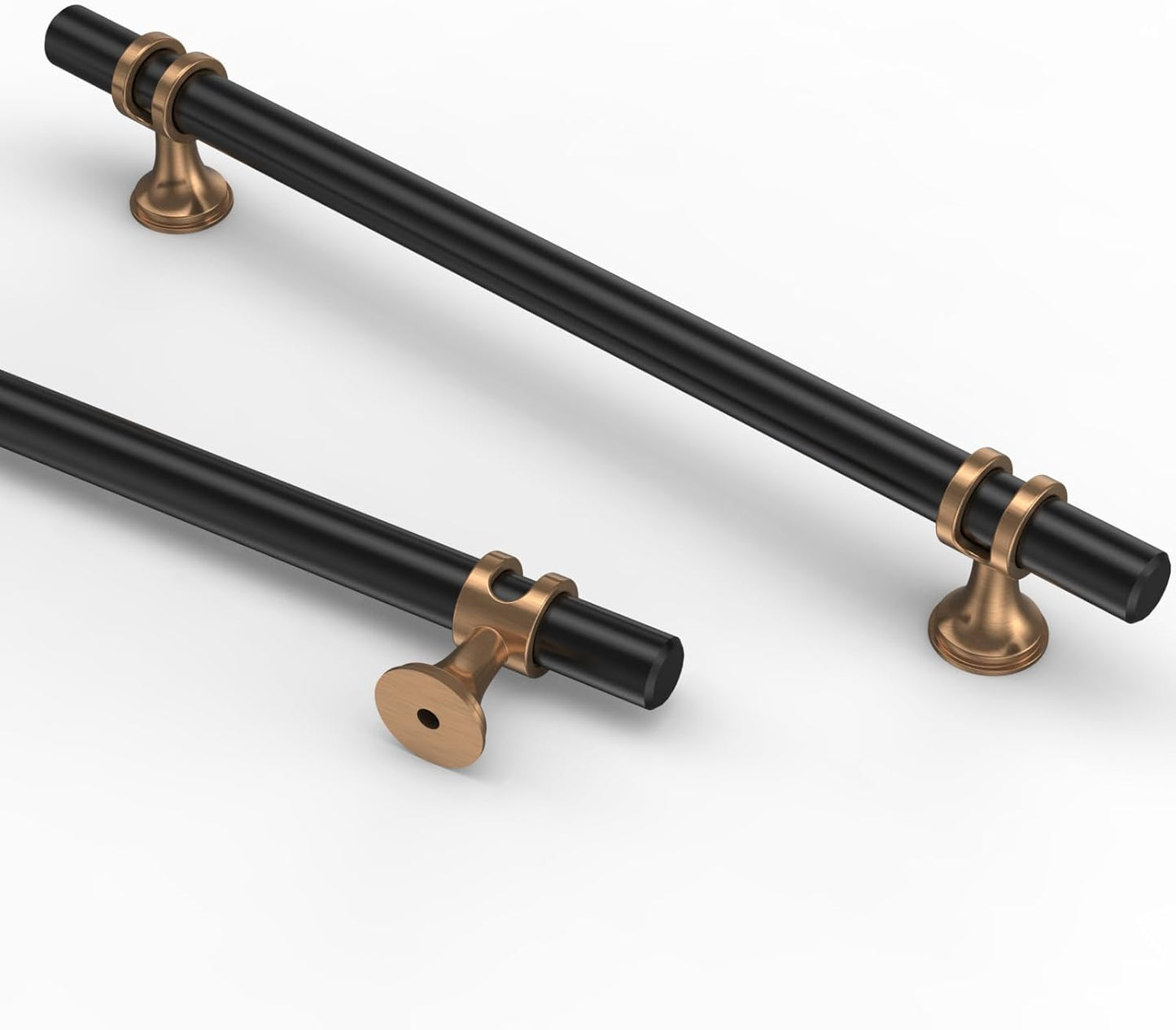 Stylish 10 Pack 7 Inch Champagne Bronze and Matte Black Handles