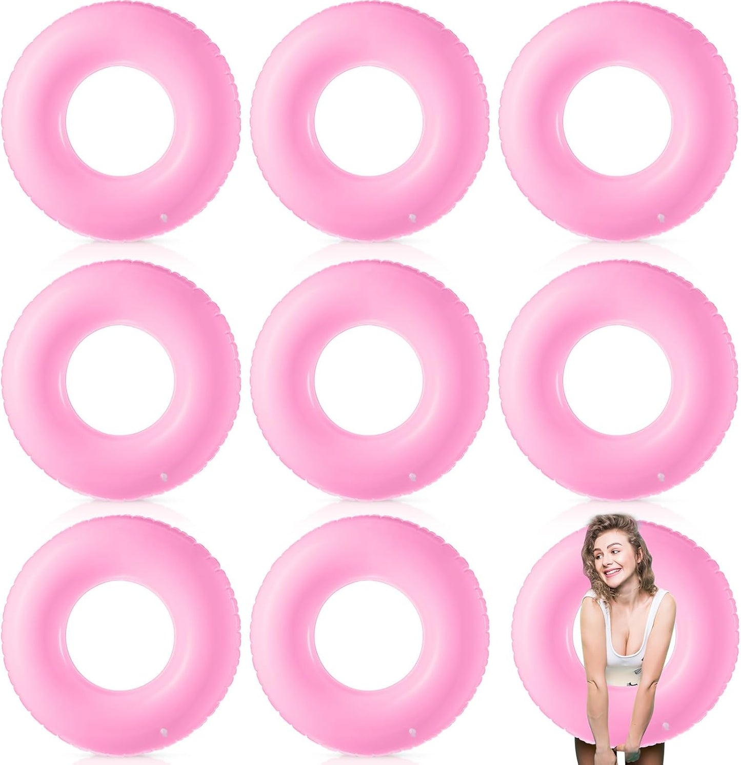 8 Pcs Large Inflatable Pool Float for Summer Fun and Parties