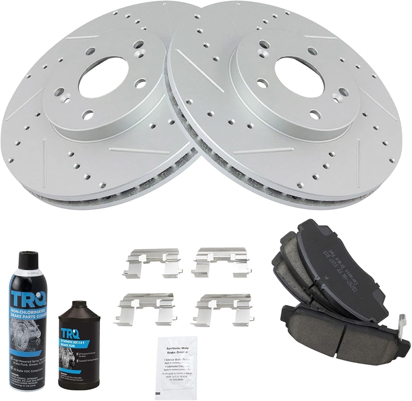 TRQ Front Performance Brake Pad & Rotor Kit for Acura & Honda