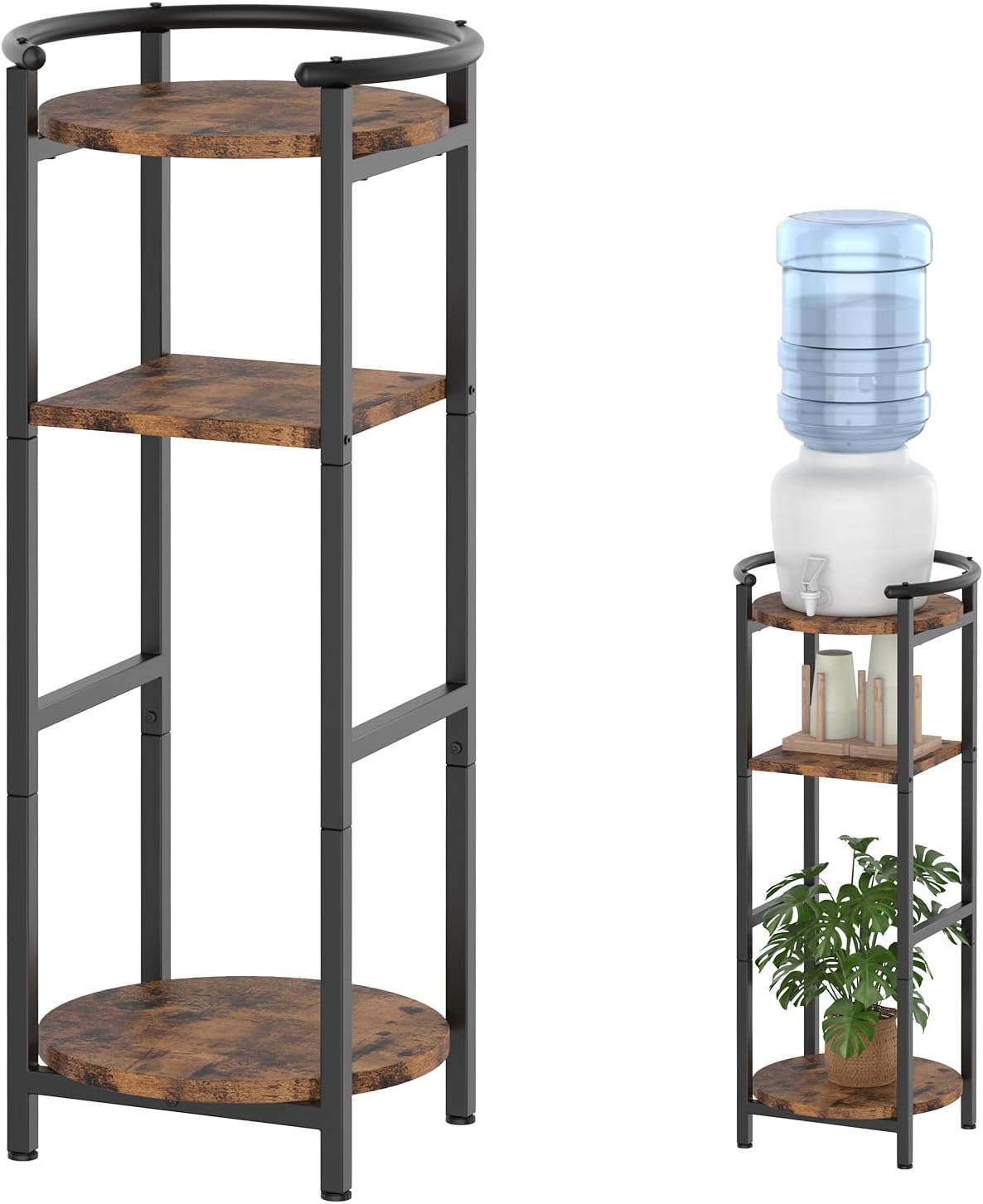 Water Dispenser Stand Wood for 1-5 Gallon Bottles with Shelves