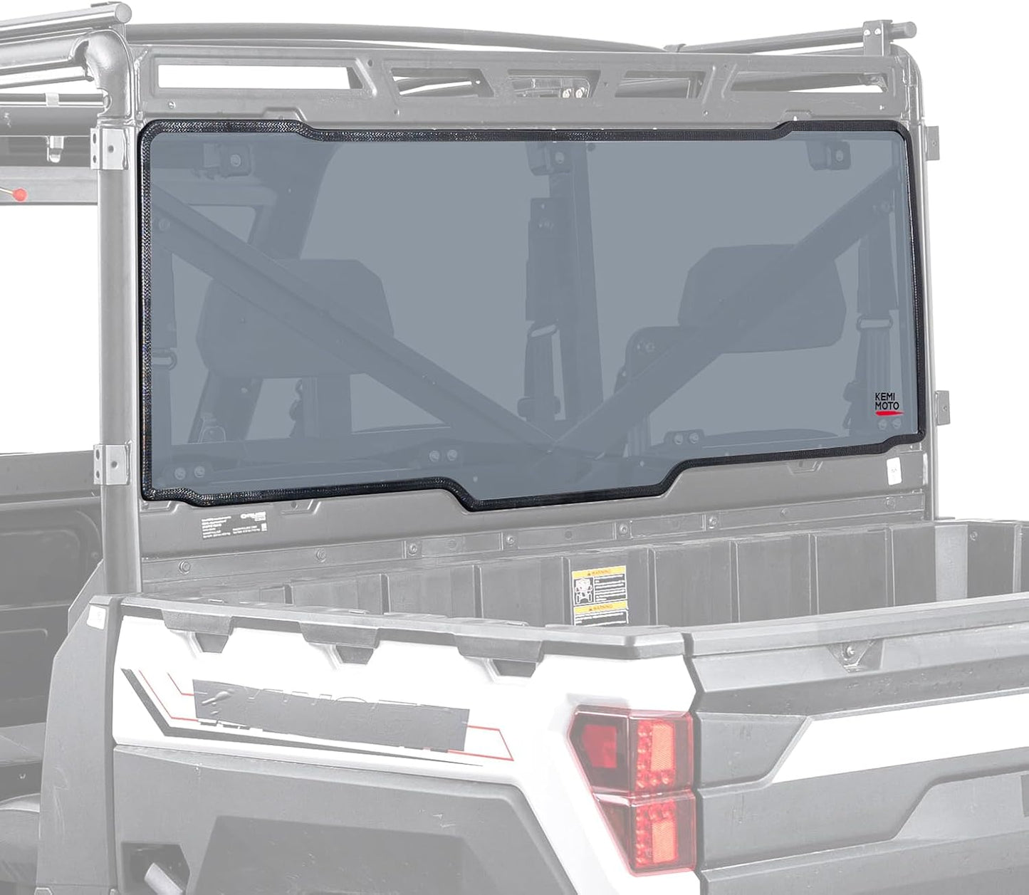 KEMIMOTO Smoke Tinted Rear Window for Polaris Ranger XP 1000