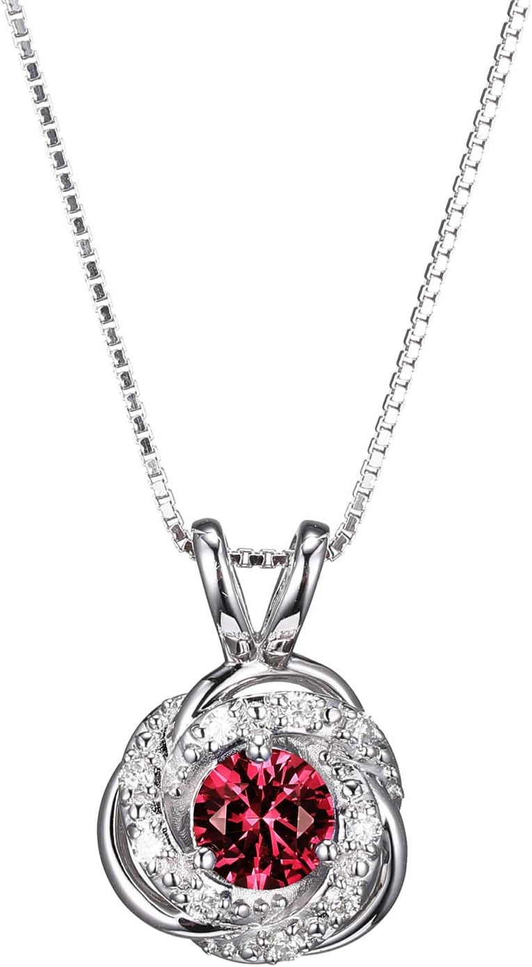 Lab Grown Diamond Love Knot Pendant Necklace in Sterling Silver