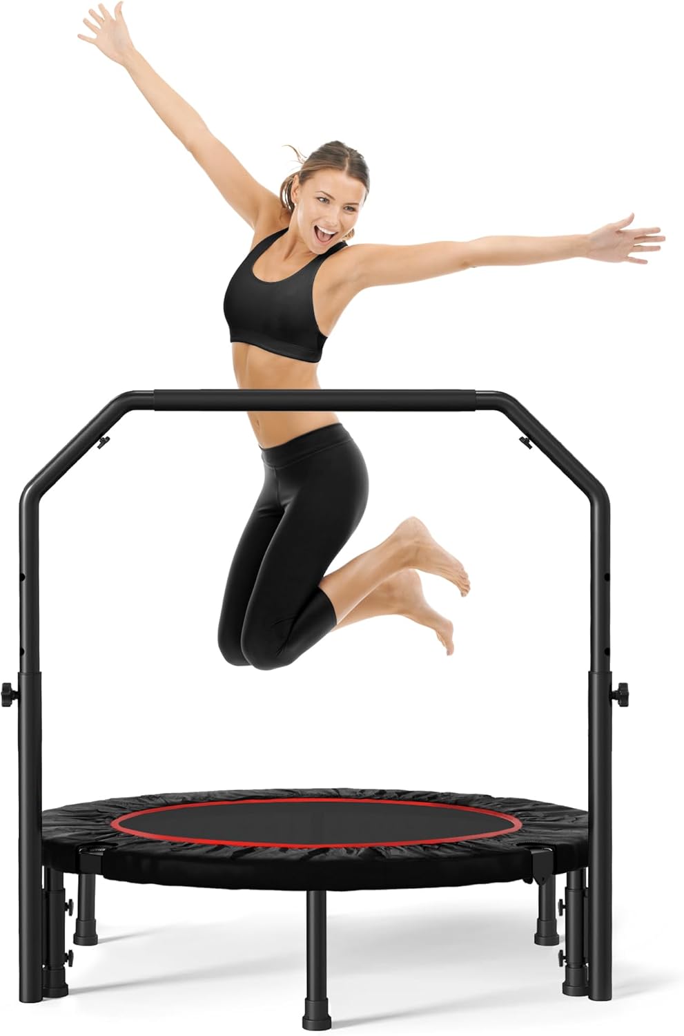 40 Inch Rebounder for Adults - Mini Rebounder with Bar