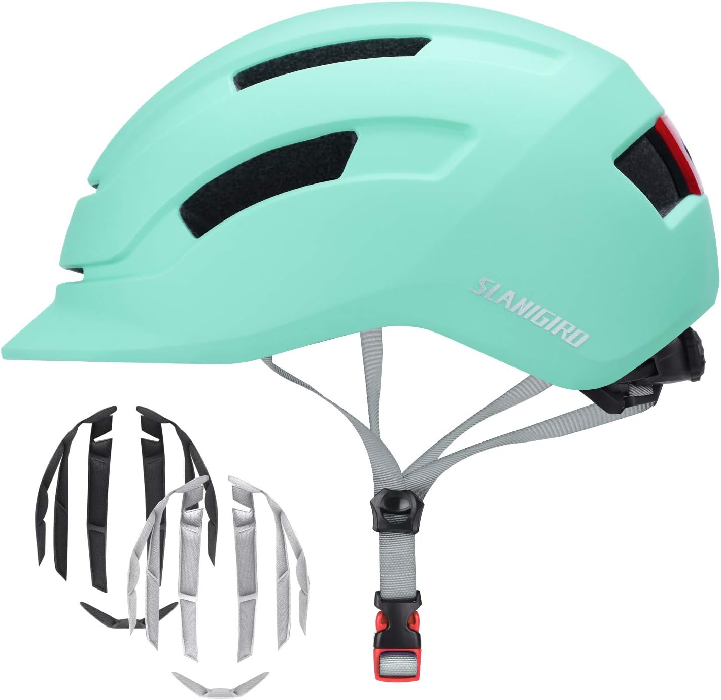 Adult Urban Bike Helmet with Adjustable Fit & Integrated Taillight