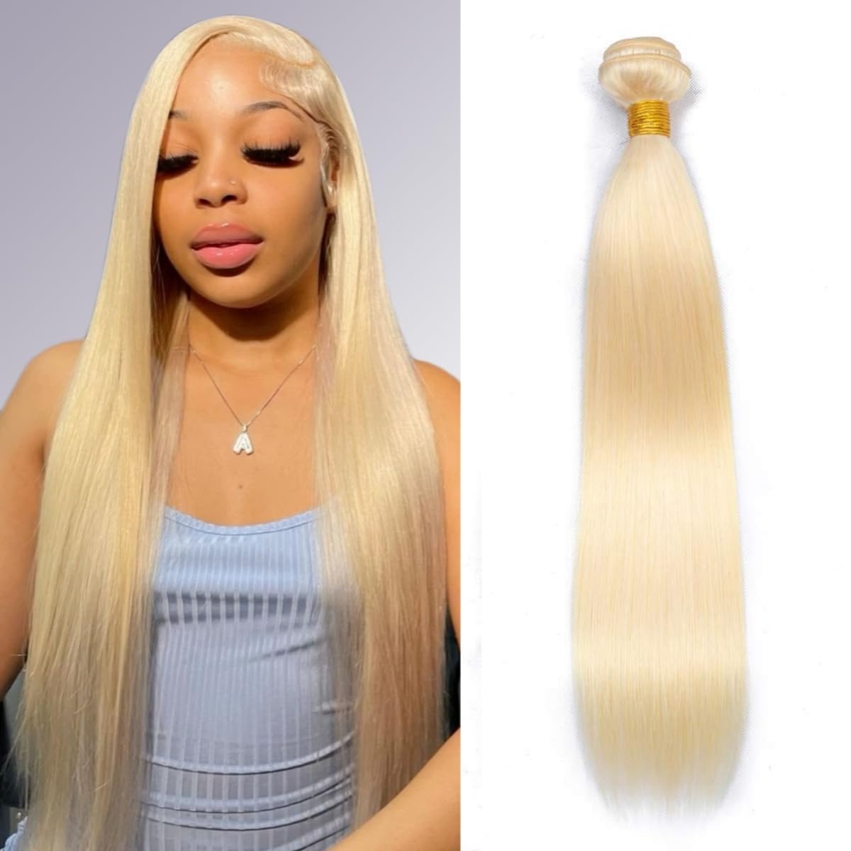 613 Bundles Human Hair 20 Inch Straight Blonde Extensions