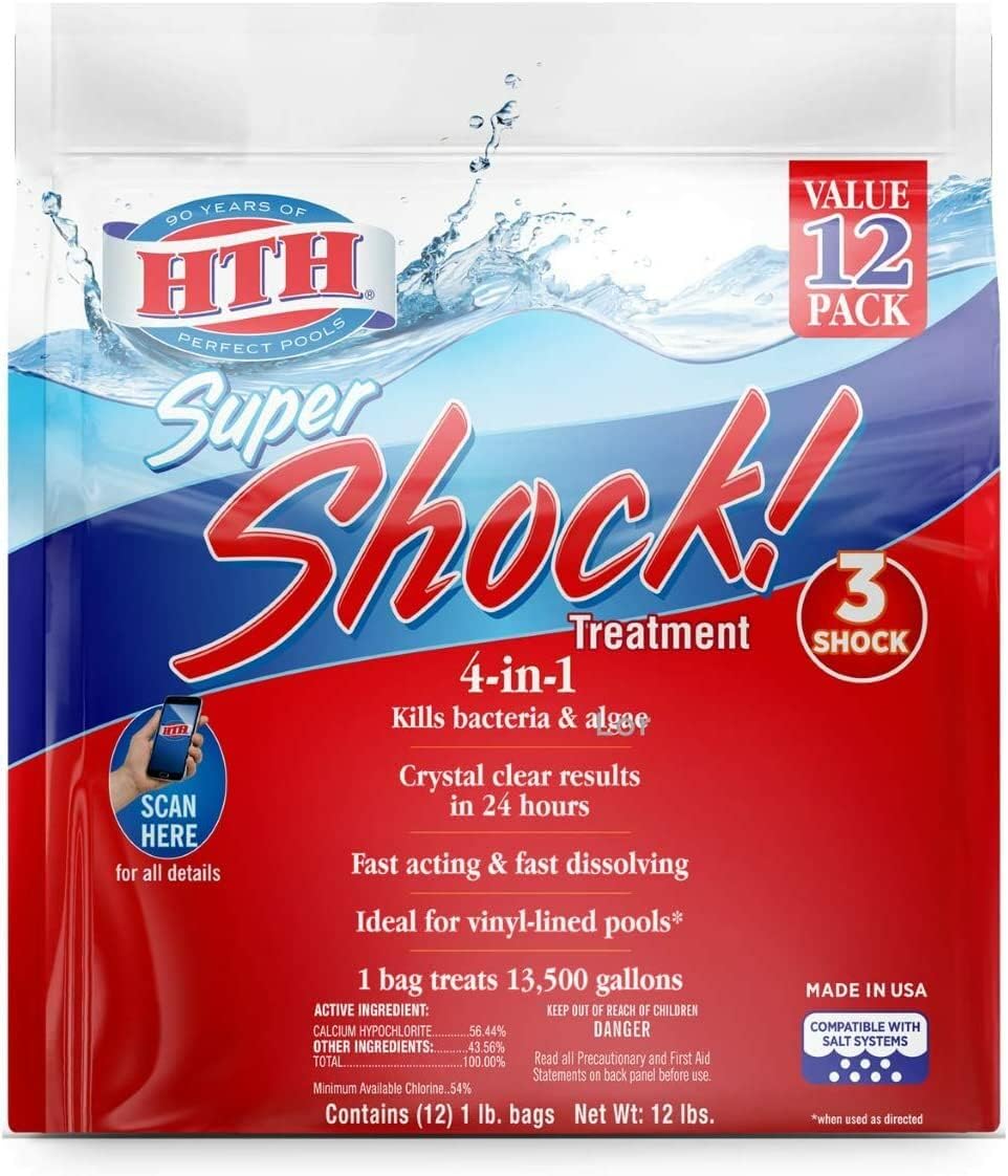 HTH Super Shock Treatment for Swimming Pools - 12 Pack