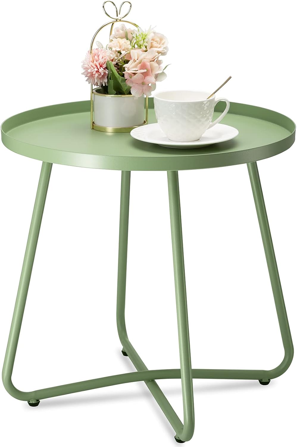 Weather Resistant Steel Patio Side Table for Outdoor Use
