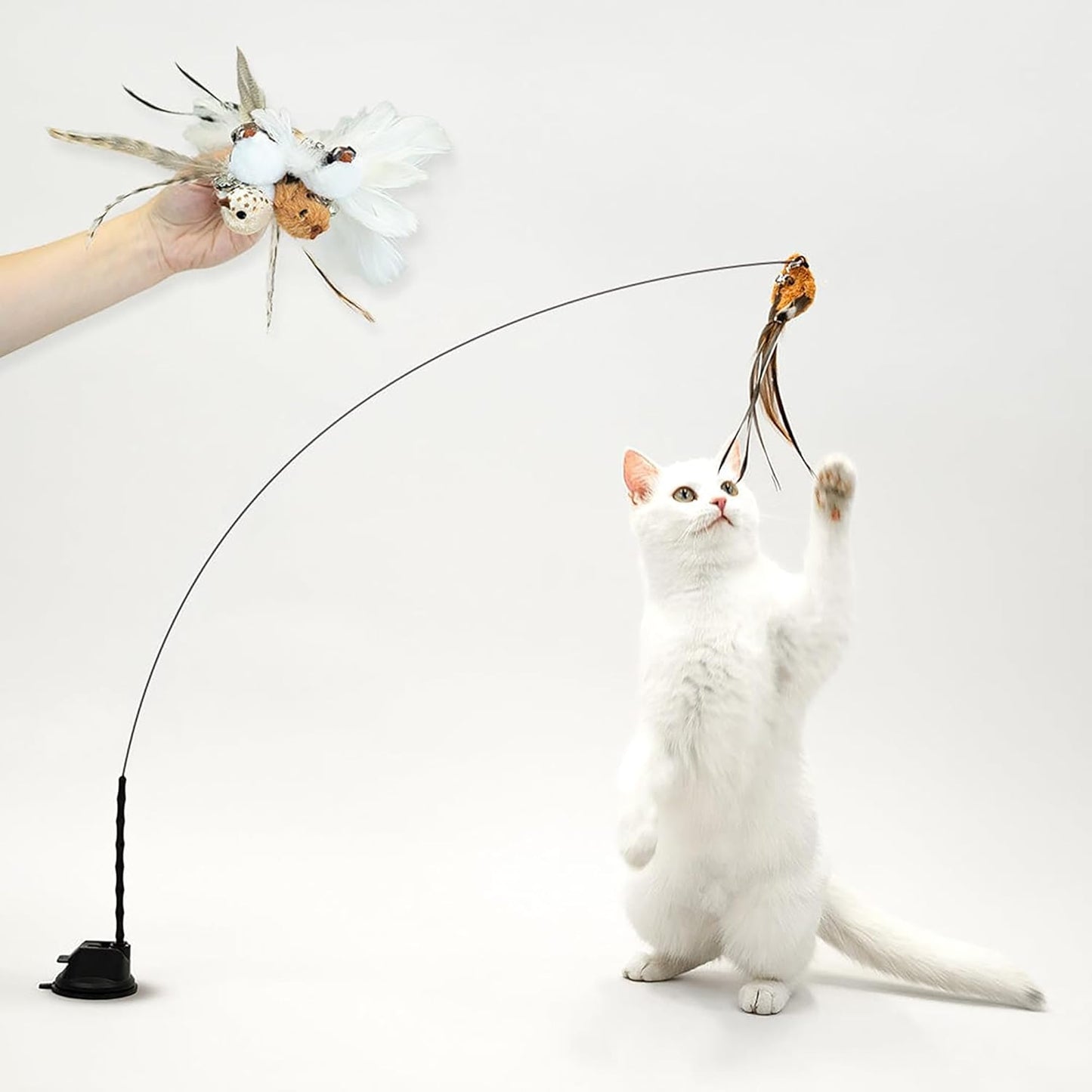 Interactive Bird Toy Set for Cats - Realistic Feathers & Bells