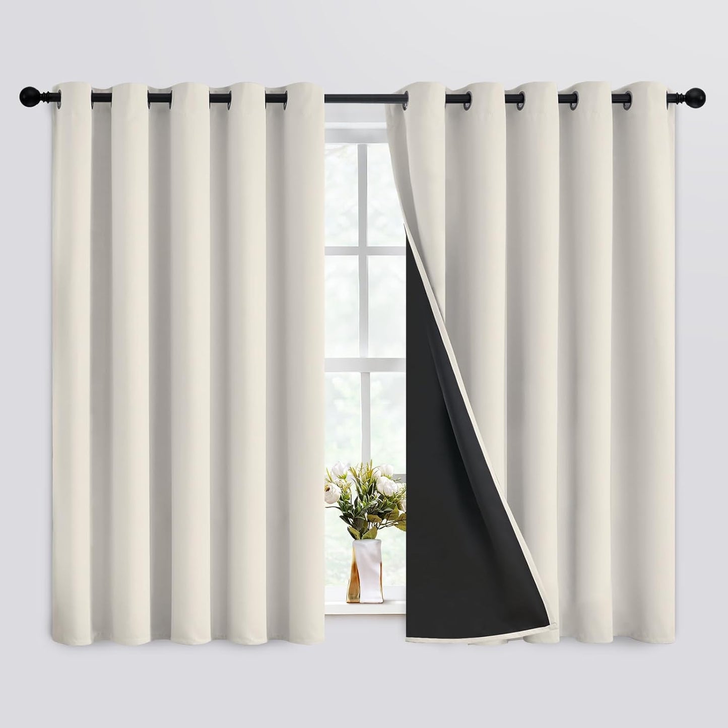 100% Blackout Curtains for Bedroom by SimpleHome - 62 x 63 Inch