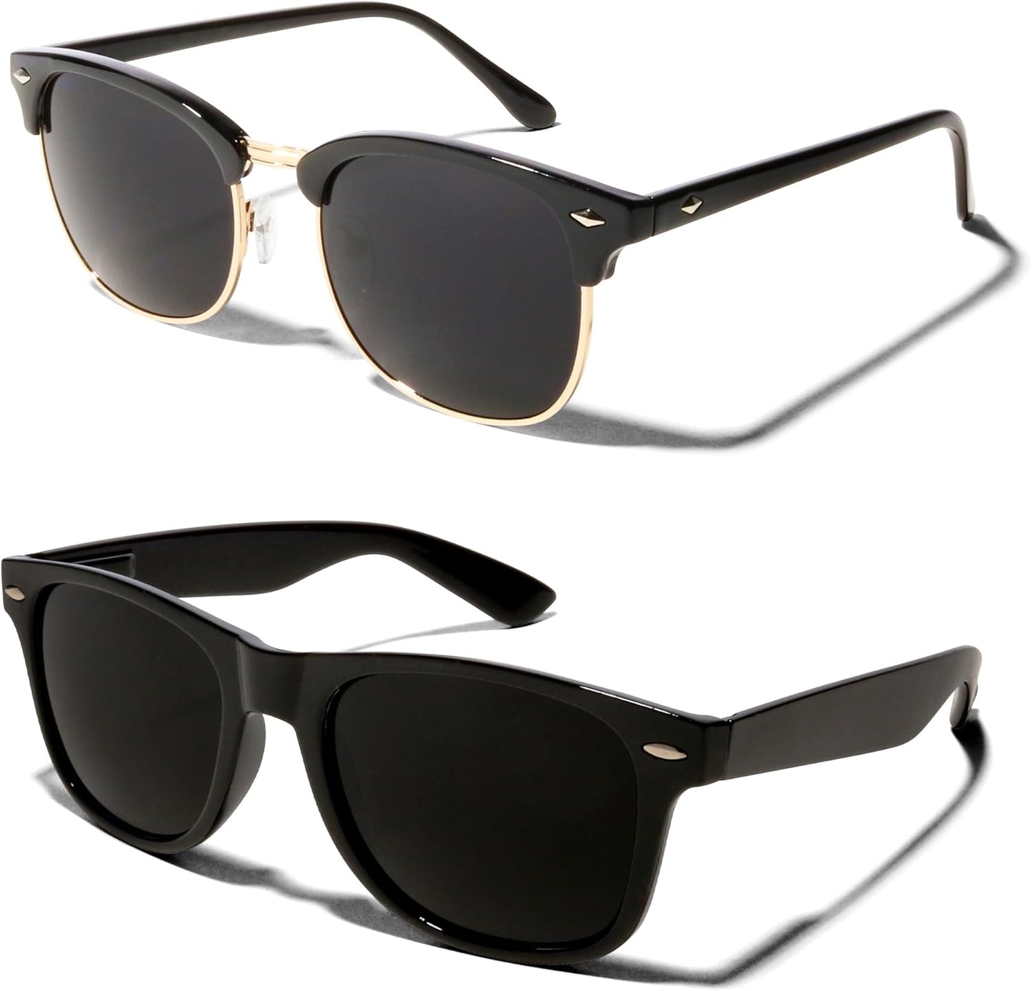 ShadyVEU Super Dark Black Sunglasses with UV Protection Lens
