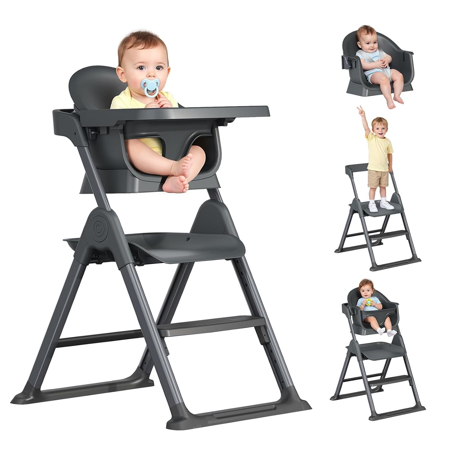 6-in-1 Convertible High Chair for Babies and Toddlers, Navy Blue