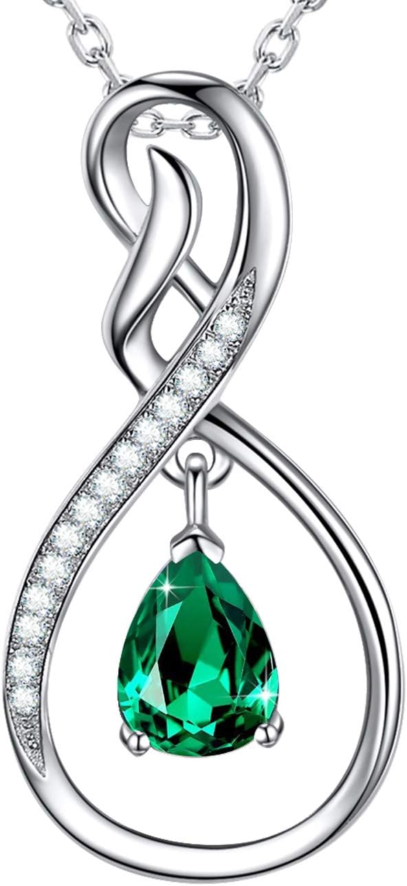 Forever Love Infinity Necklace for Women with Birthstones Gifts