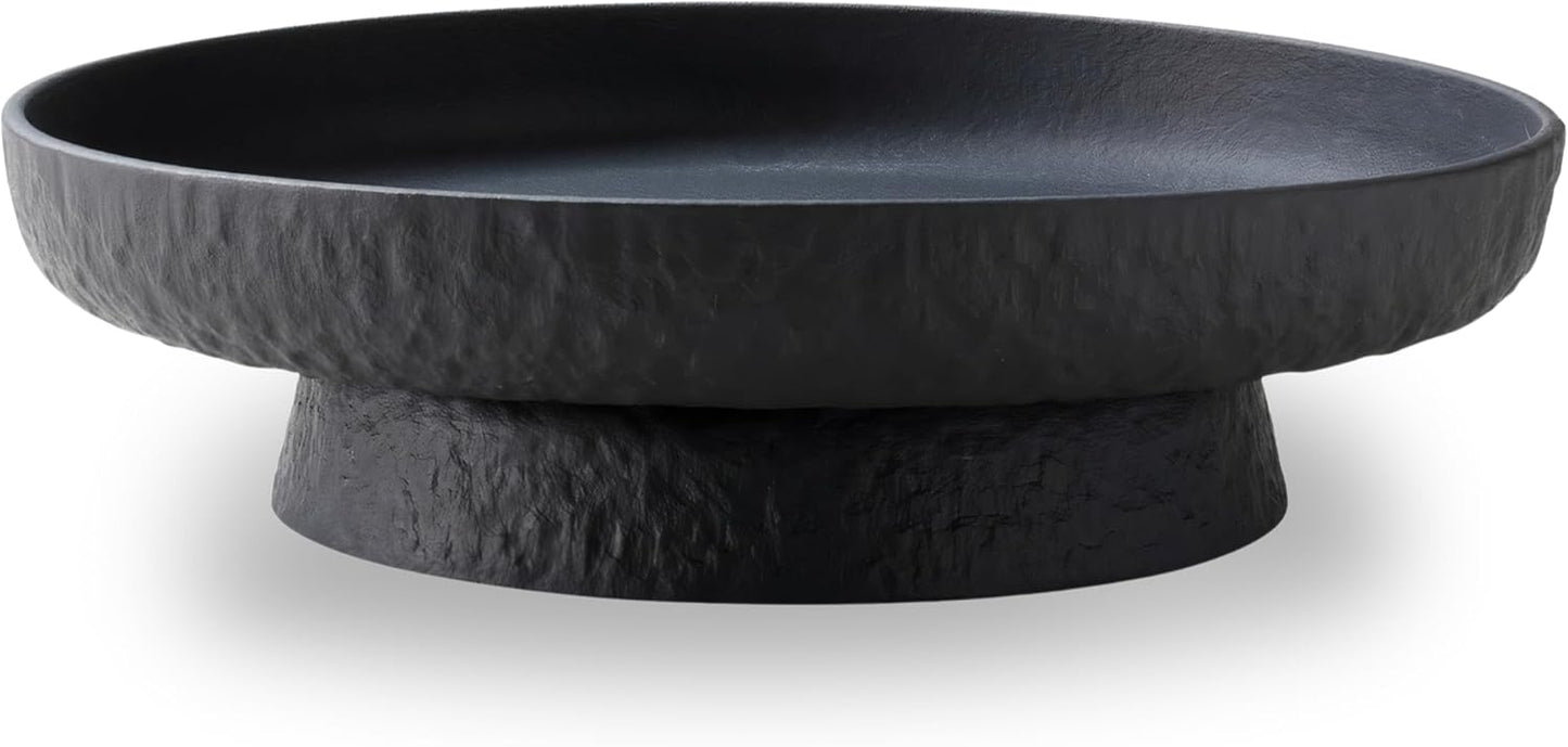 Granite Inspired Matte Black Fruit Bowl for Elegant Decor