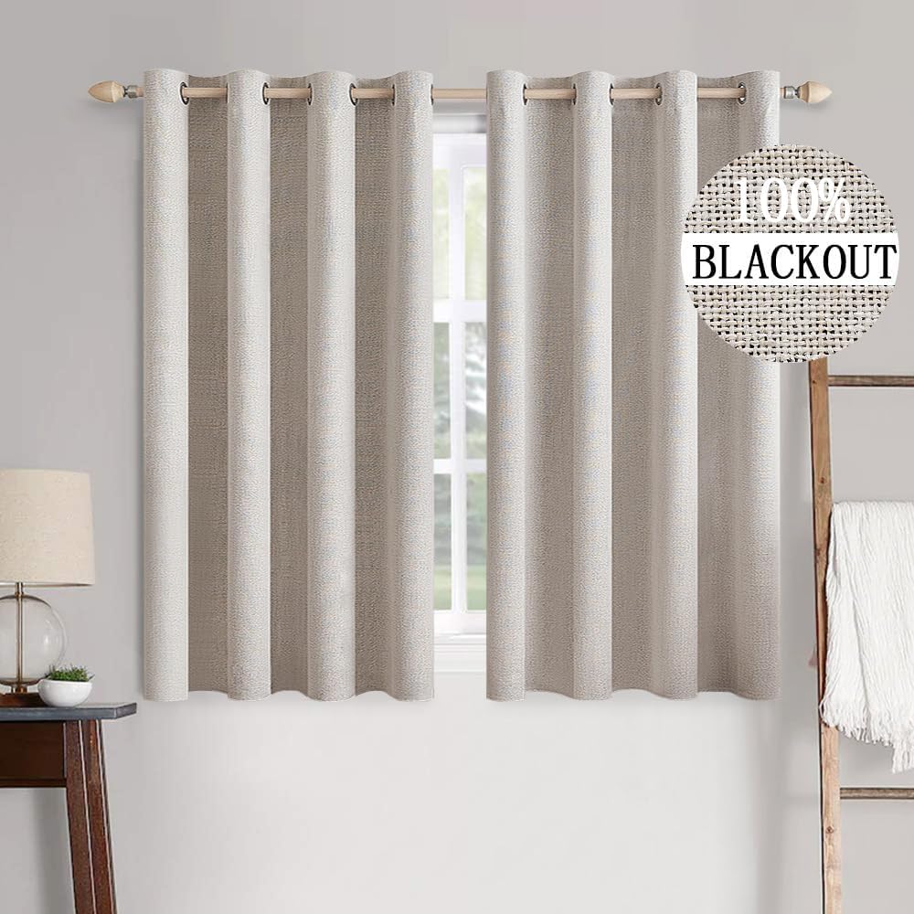 MIULEE Blackout Linen Textured Curtains for Bedroom Luxury Decor