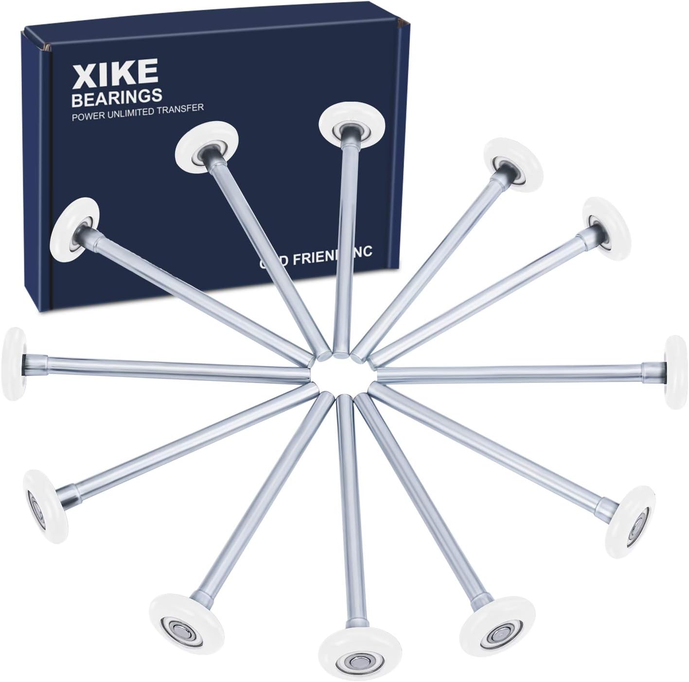 XiKe 12 Pack 2 in Nylon Garage Door Roller with 7 in Stem