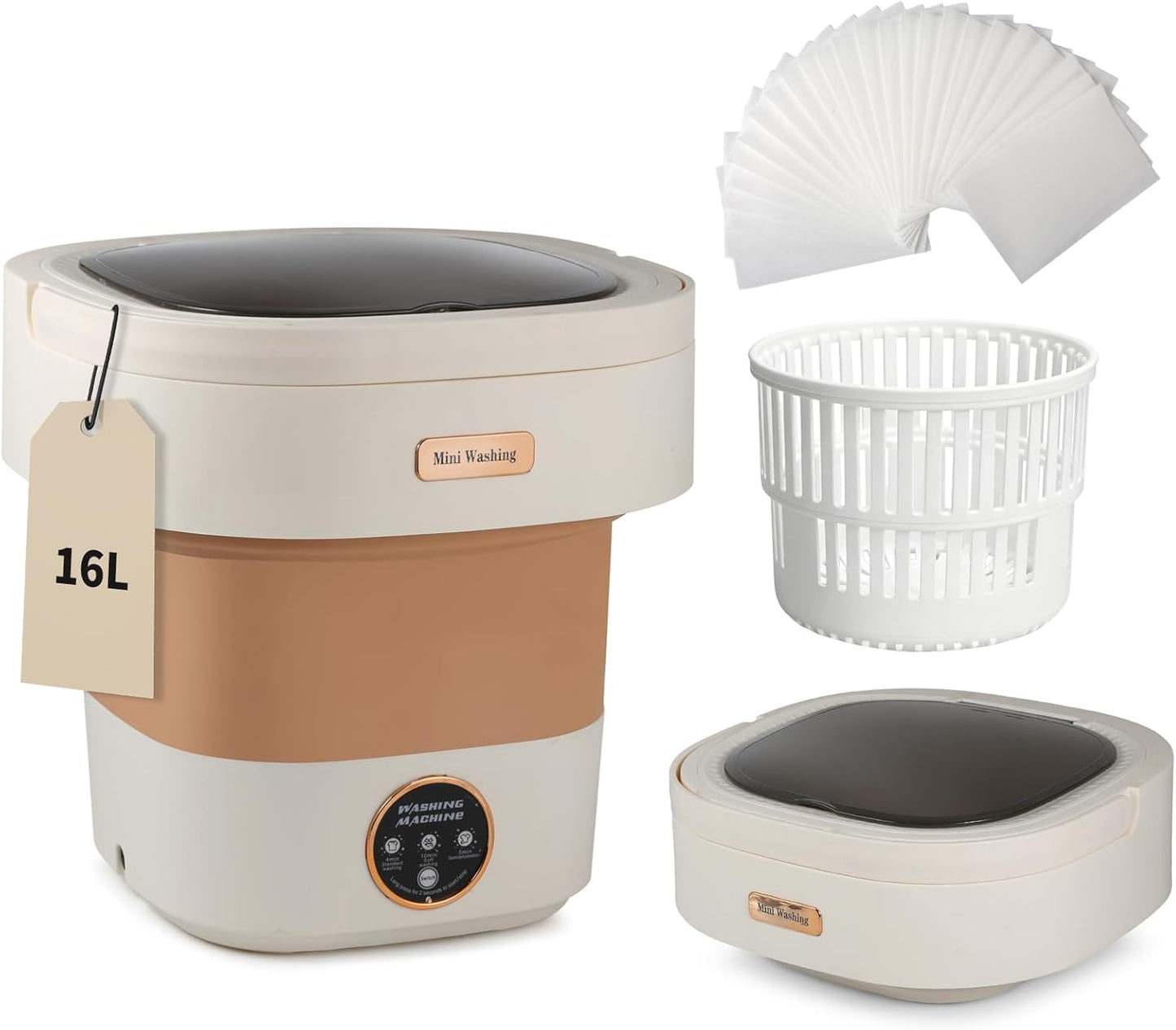 16L Portable Washing Machine for Small Clothes - Compact & Efficient