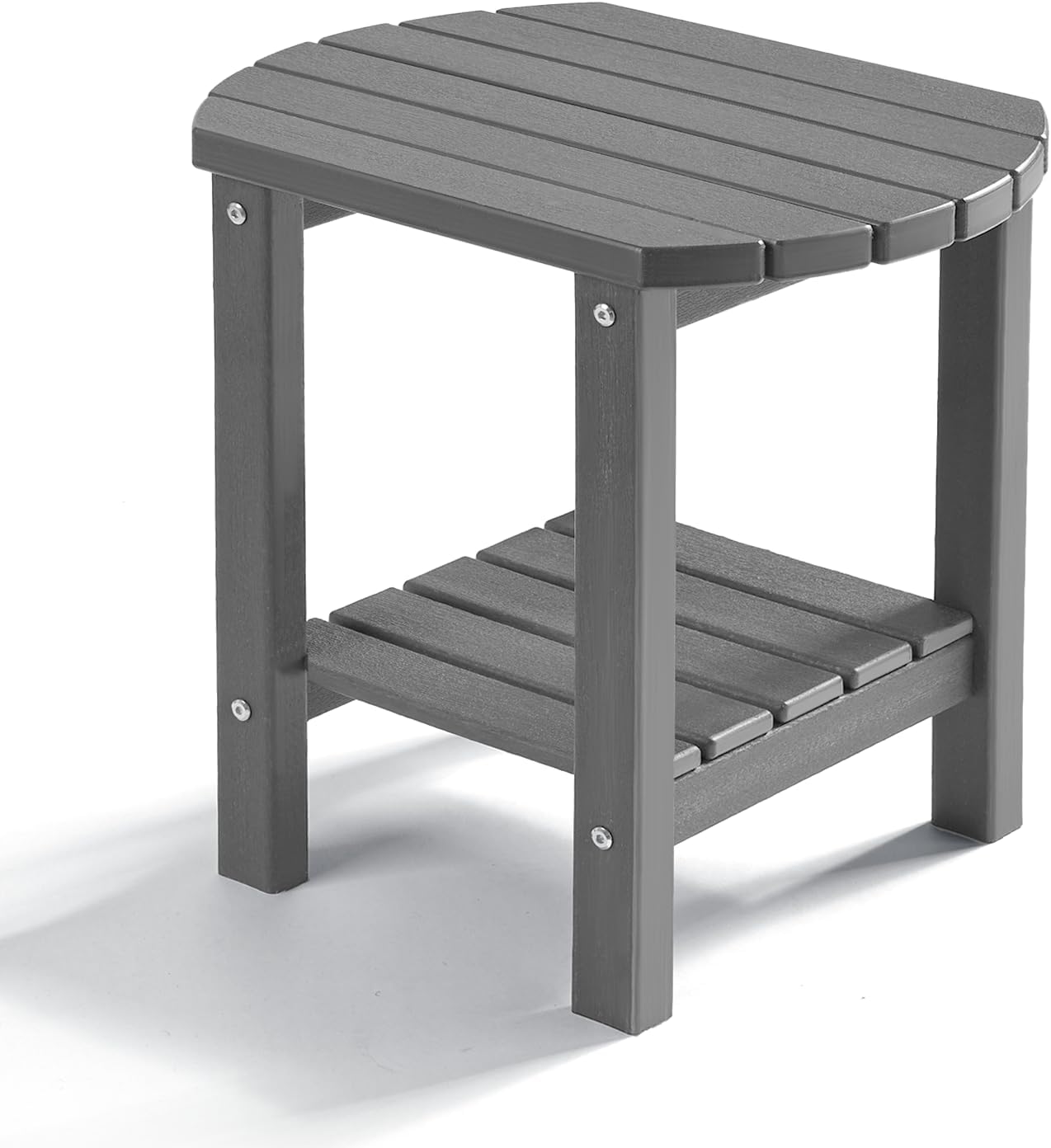 PASAMIC Outdoor Side Table with 2-Tier Storage for Versatile Use