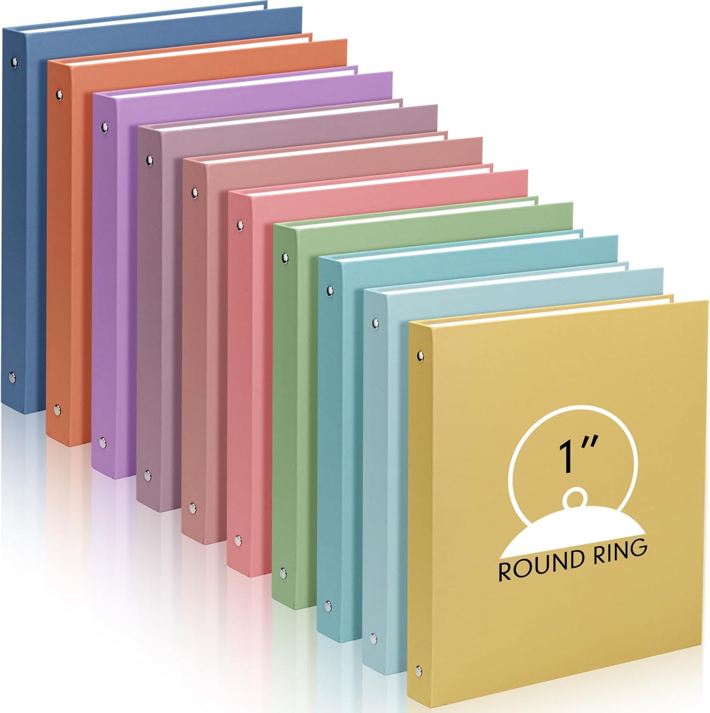 Ctosree 10 Pack Colored 3 Ring Binders for School and Office