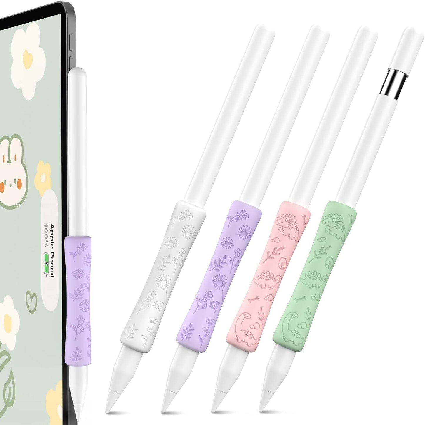 Ultimate Comfort: 4 Cute iPencil Grips Set - iPad Pen Holders