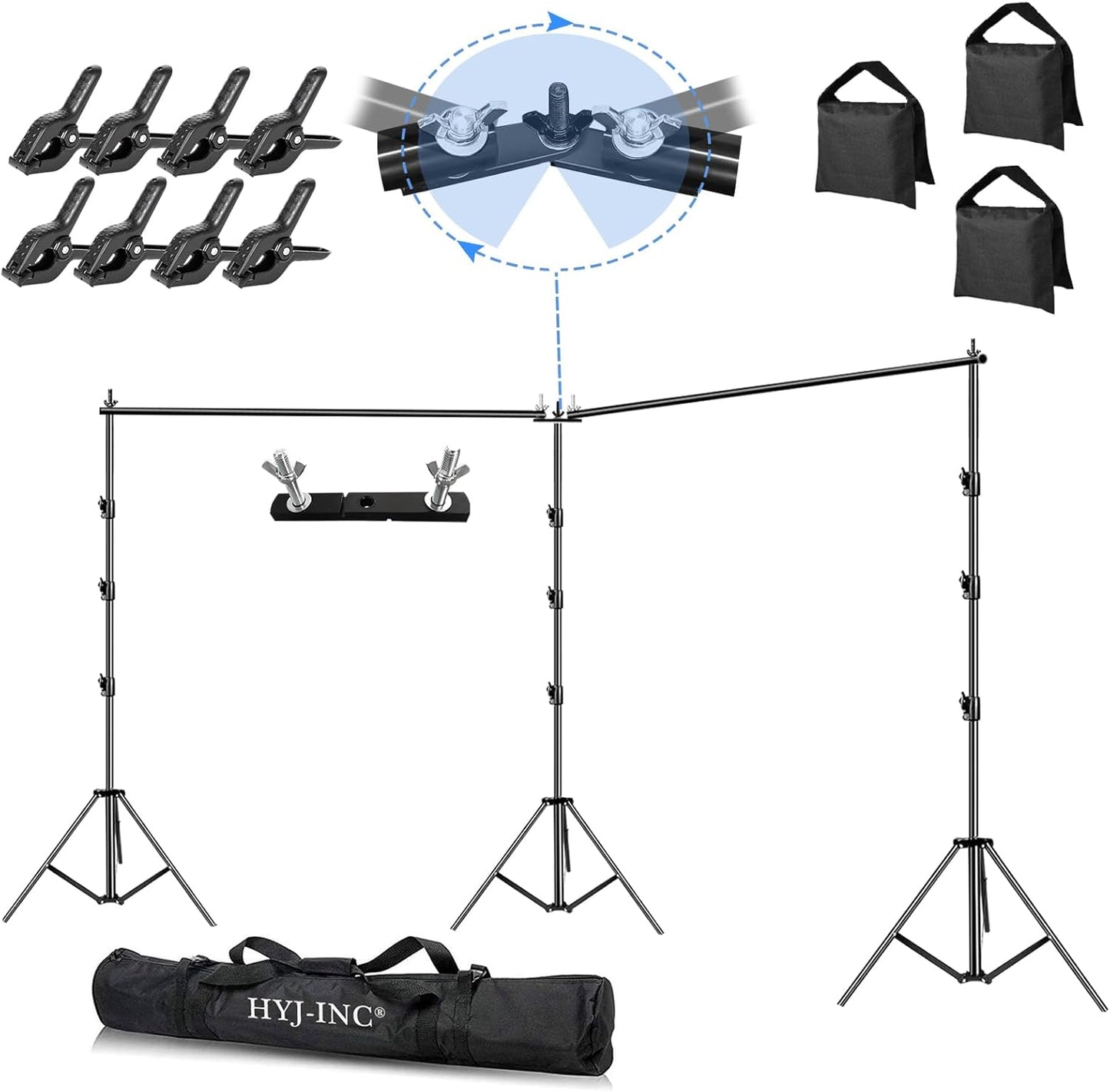 Photo Video Studio Heavy Duty Adjustable Backdrop Stand Kit