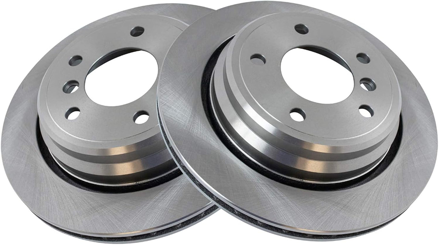 TRQ Rear Brake Rotors Set Vented for BMW 525i 528i 530i 540i