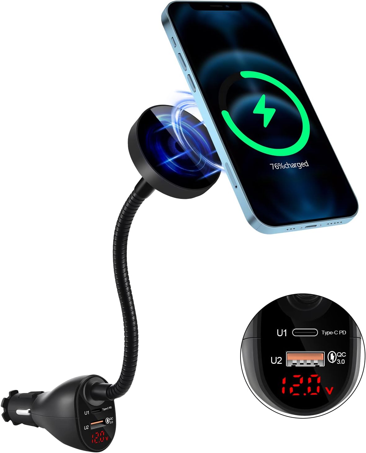 DACK 15W Car Mag-Safe Wireless Charger for iPhone